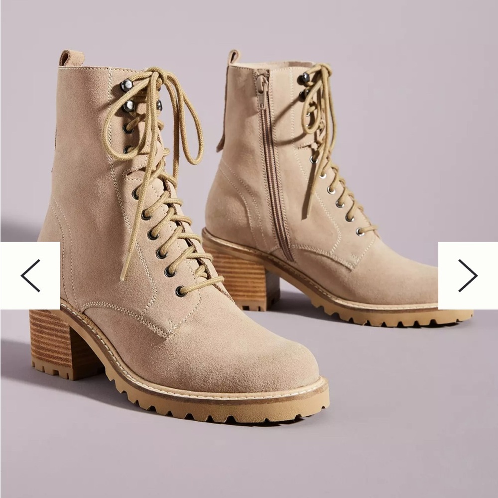 🤎 EUC Seychelles/Anthropologie Irresistible Combat Boots in Sand - Size 8.5